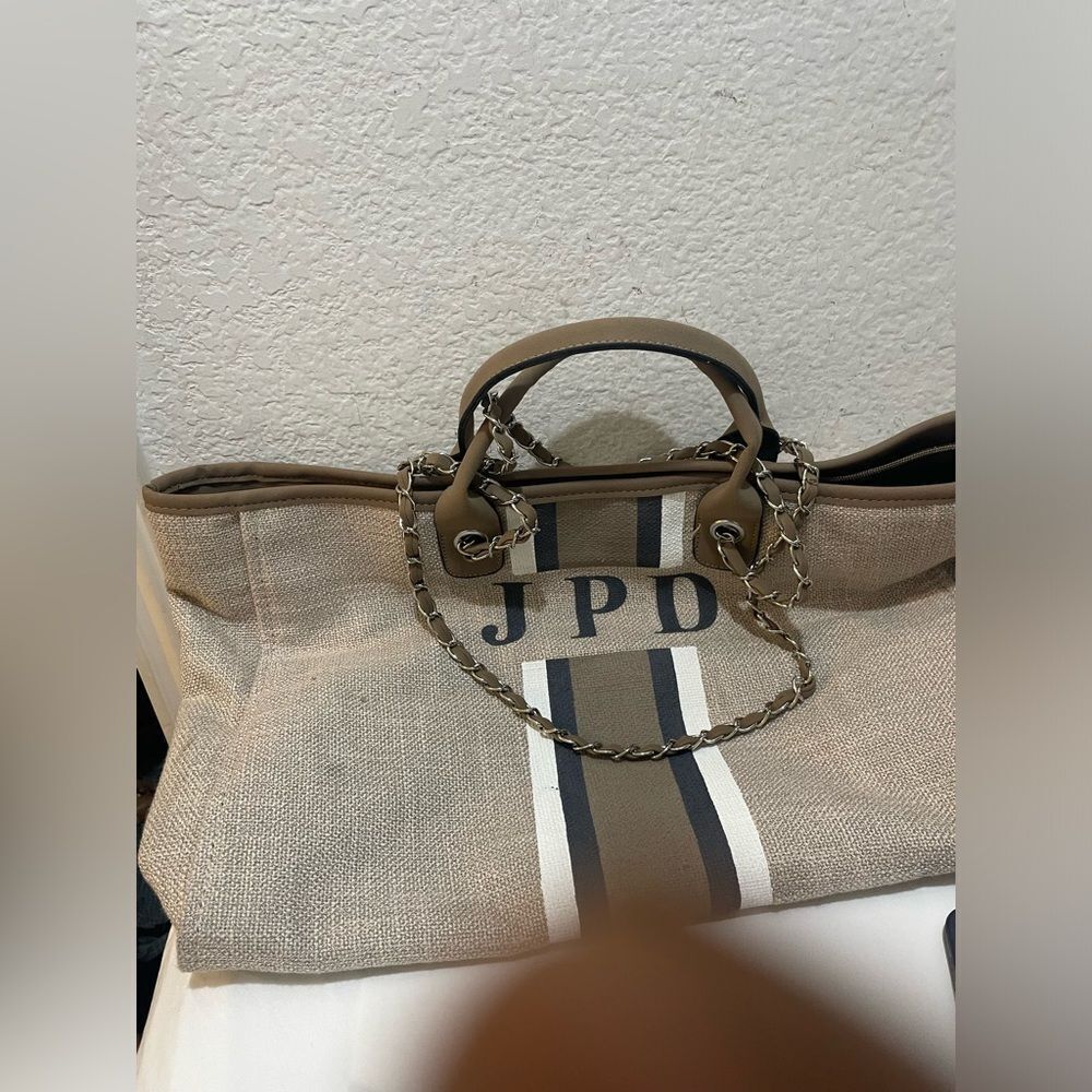 Lily & Bean Bag W/ Jpd Initials Large Tote Bag Zip - image 2